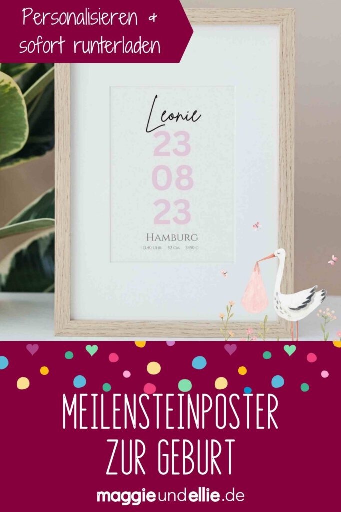 Geburtsposter Meilensteinposter Geschenk zur Geburt Babygeschenk Wanddeko Kinderzimmer Name, Geburtsdatum, Uhrzeit, Größe und Gewicht, personalisierbar, personalisiert, Sofortdownload, zum ausdrucken, Last-Minute-Geschenk