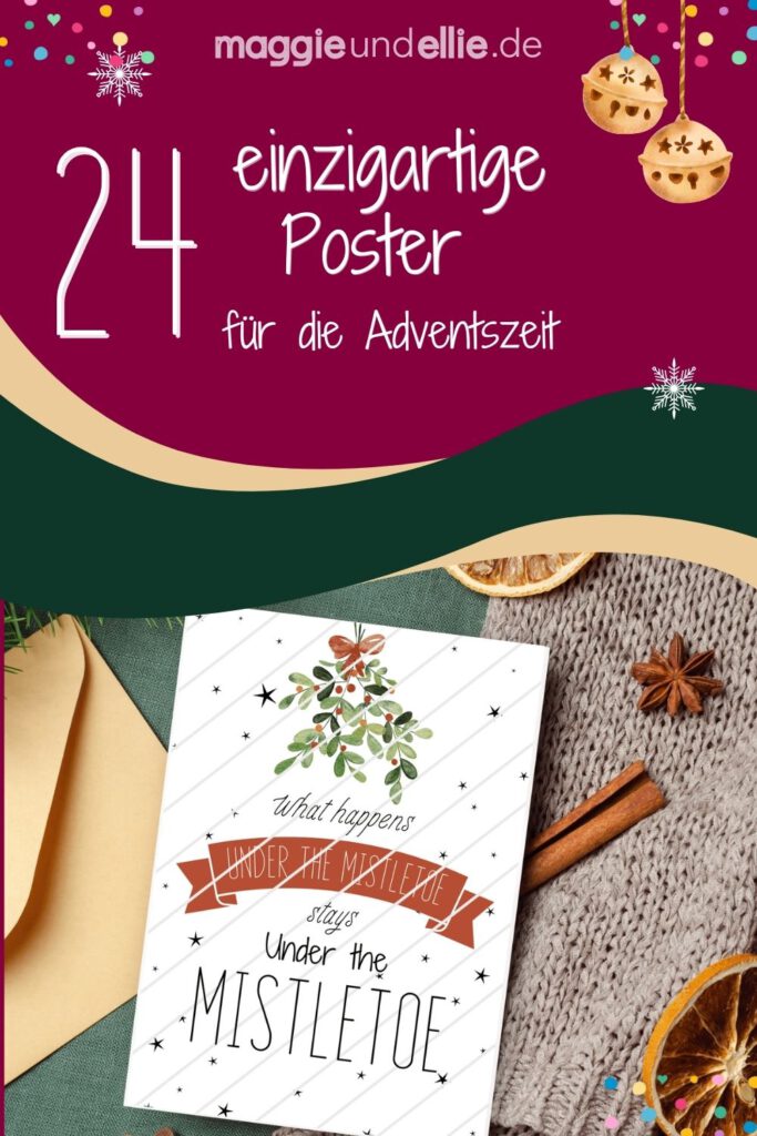 Weihnachtsposter Wanddeko Weihnachtspost witzig 24 Karten