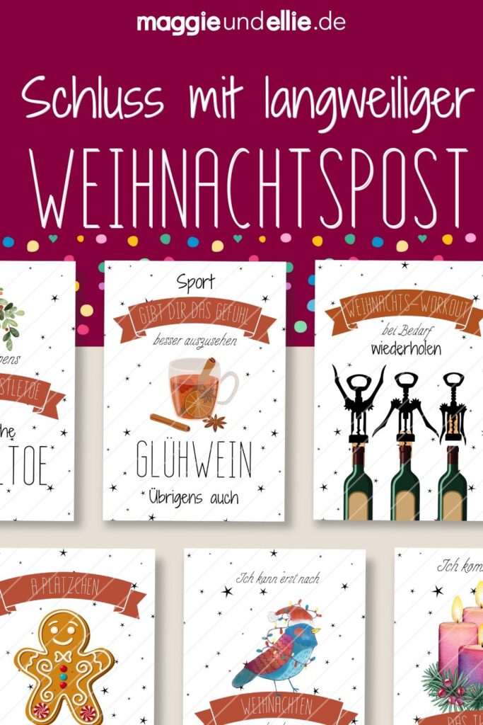 Weihnachtsposter Wanddeko Weihnachtspost witzig 24 Karten